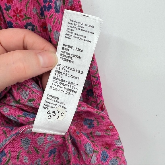 Topshop Ditsy Floral Print Embroidered Kaftan Tassel Tunic Dress in Pink US 6 - Picture 14 of 14
